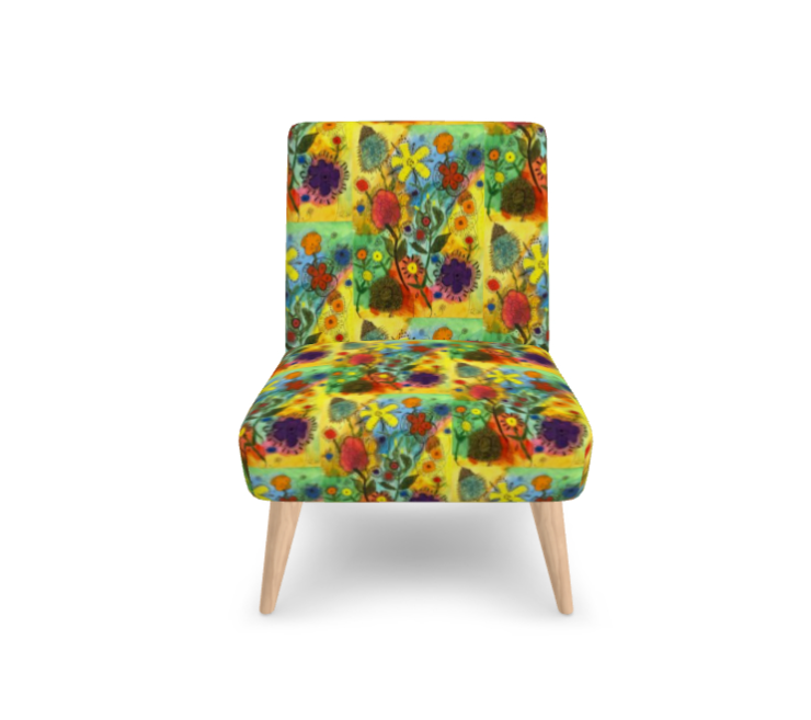 Floral Abstract Designer Occasional Chair