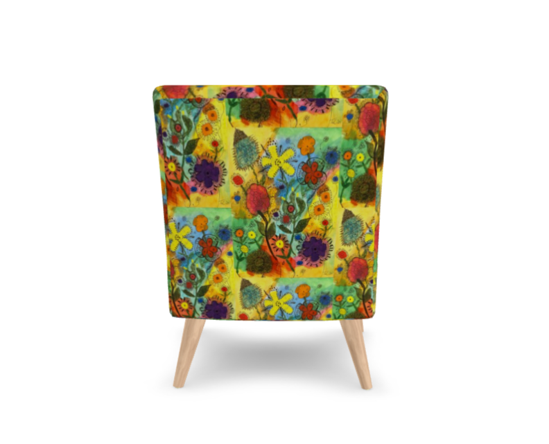 Floral Abstract Designer Occasional Chair