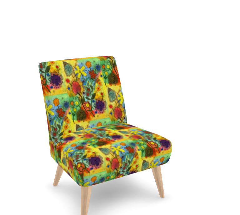 Floral Abstract Designer Occasional Chair