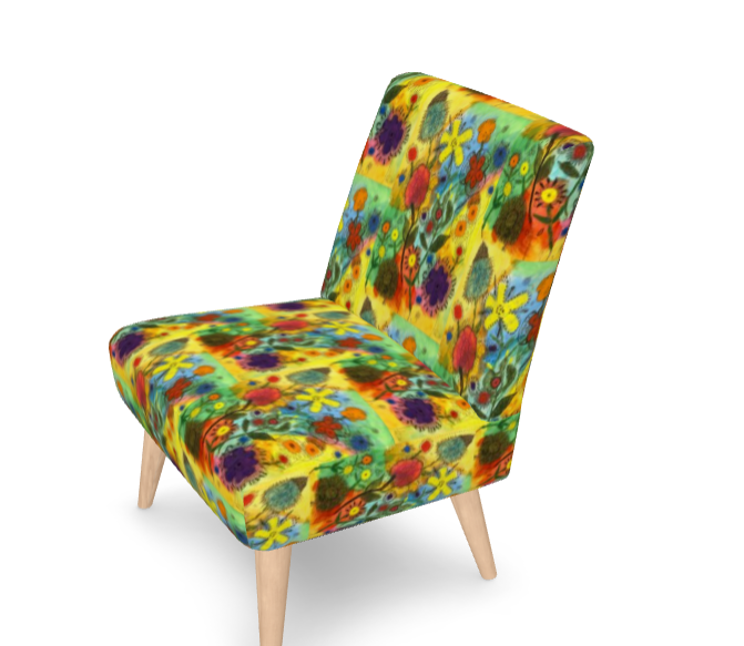 Floral Abstract Designer Occasional Chair