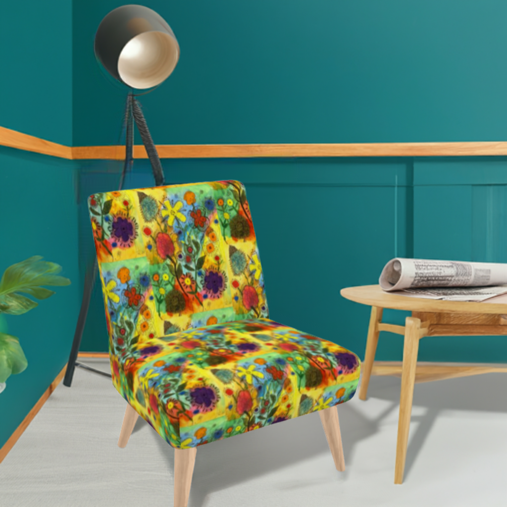 Floral Abstract Designer Occasional Chair