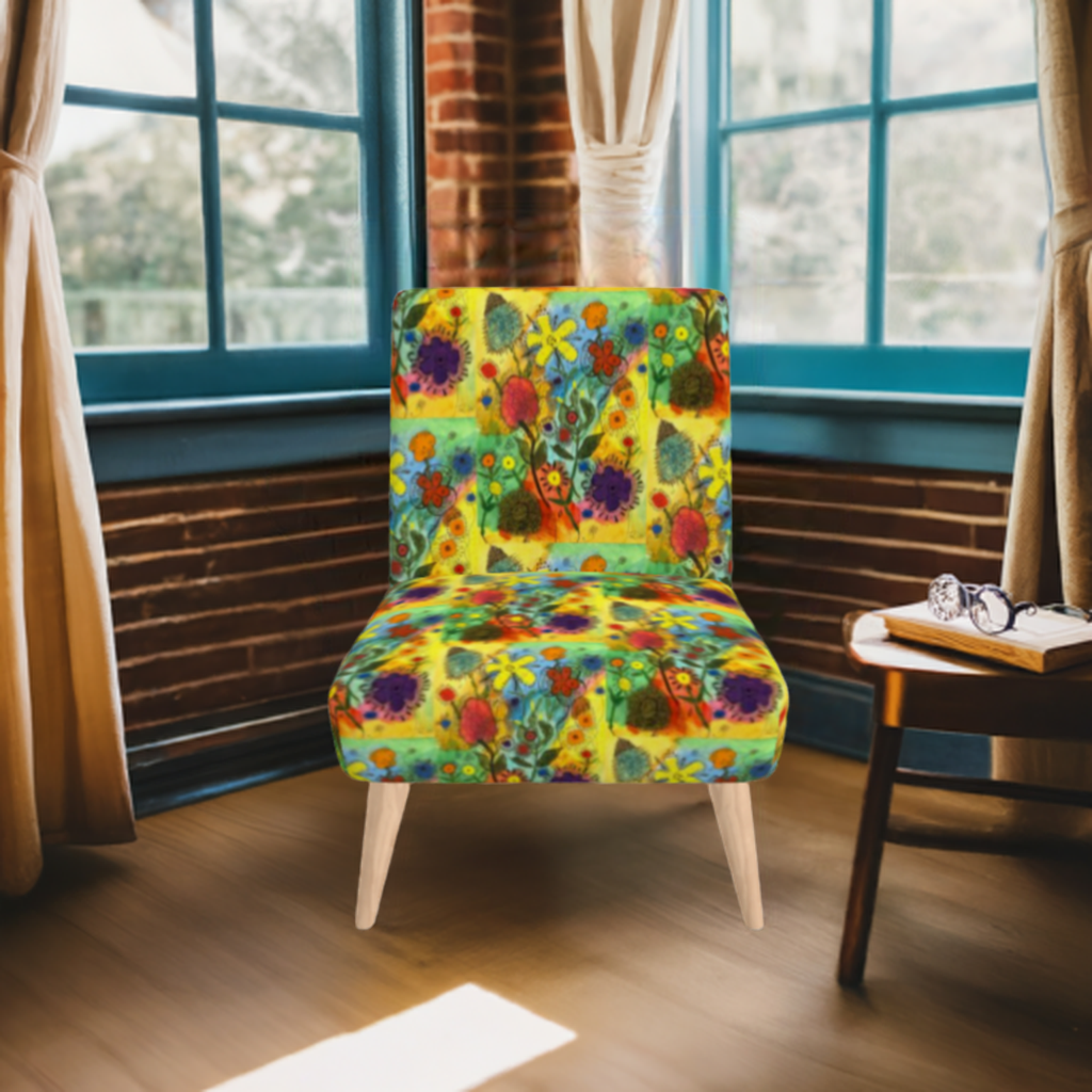 Floral Abstract Designer Occasional Chair