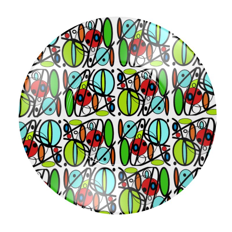 Bone China Cup and Saucer with vibrant circles and swirls