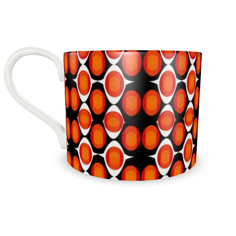 Bone China Cup and Saucer with a colourful Retro Design