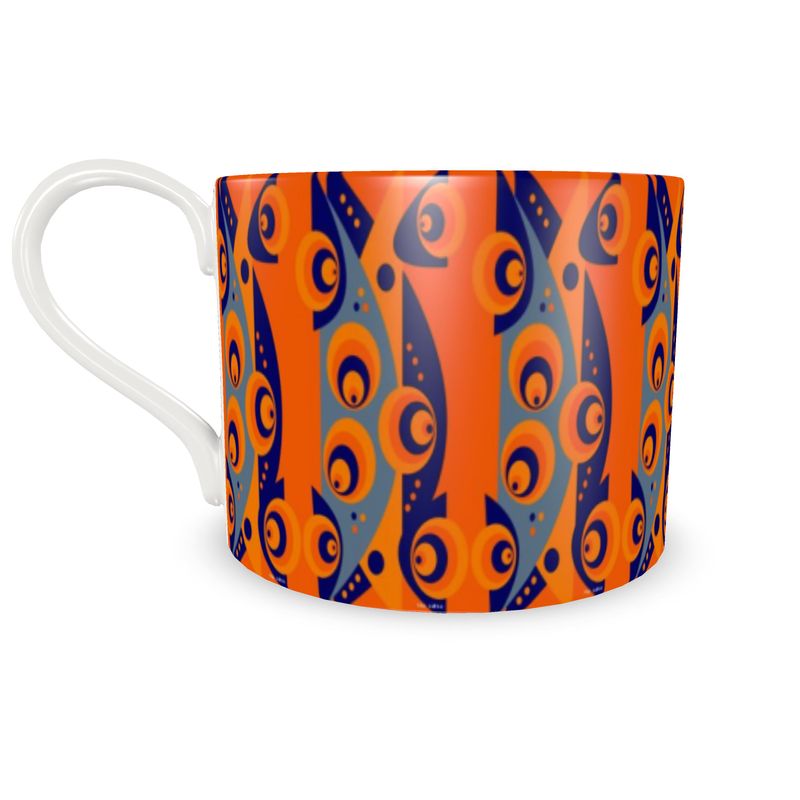 Bone China Cup and Saucer with a pop of bright colour