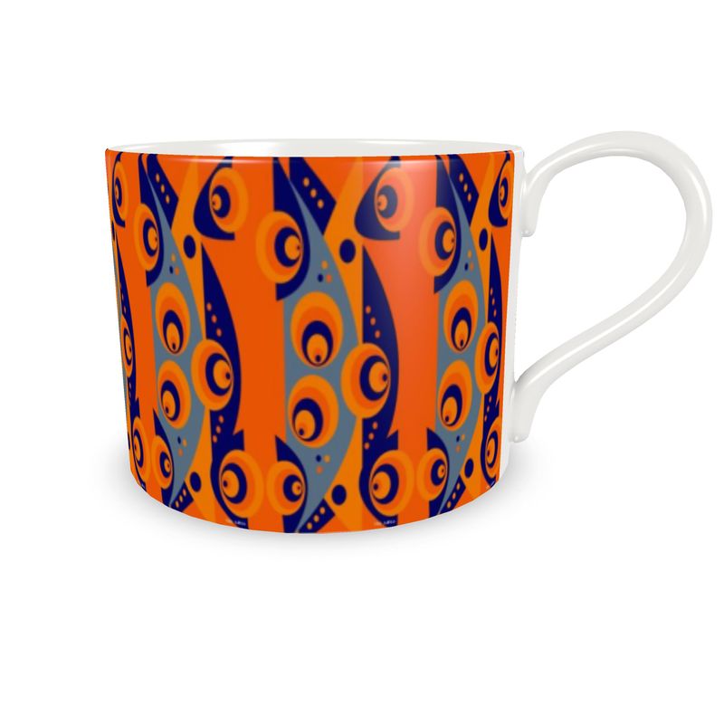 Bone China Cup and Saucer with a pop of bright colour
