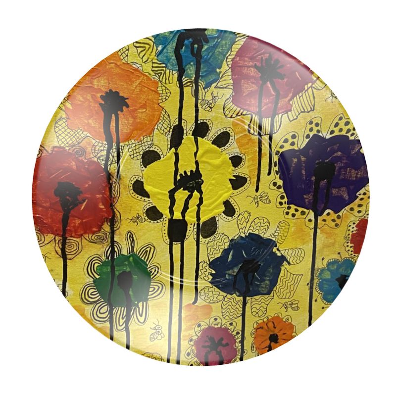 Bone China Cup & Saucer Abstract Pop of Flowers