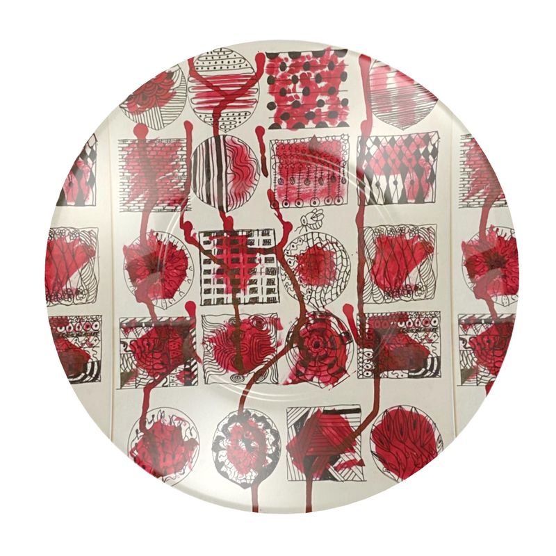 Bone China Cup & Saucer Abstract Ink Collage