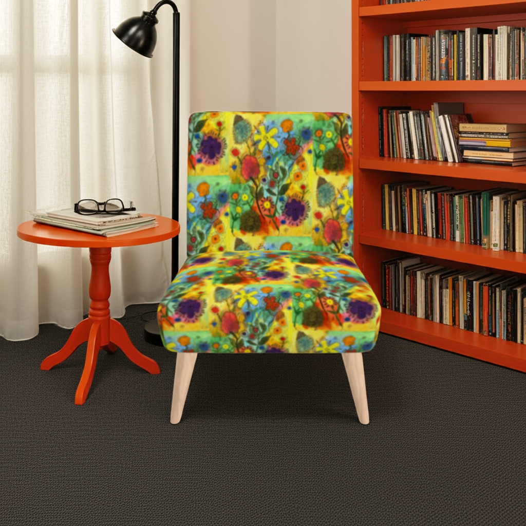 Floral Abstract Designer Occasional Chair