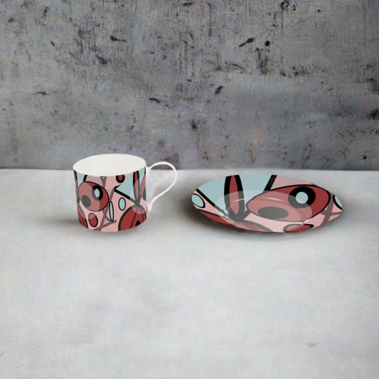 Bone China Cup and Saucer with the beloved circle