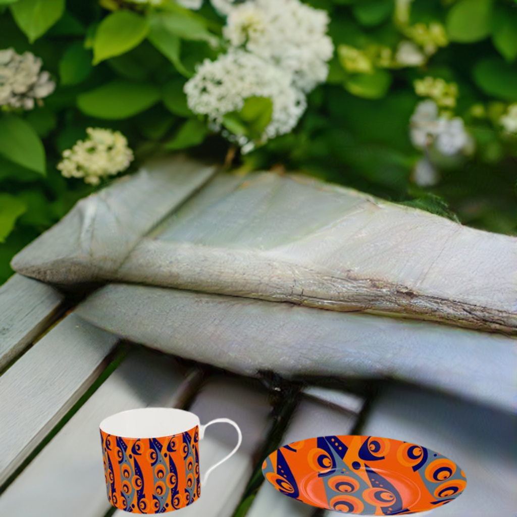 Bone China Cup and Saucer with a pop of bright colour