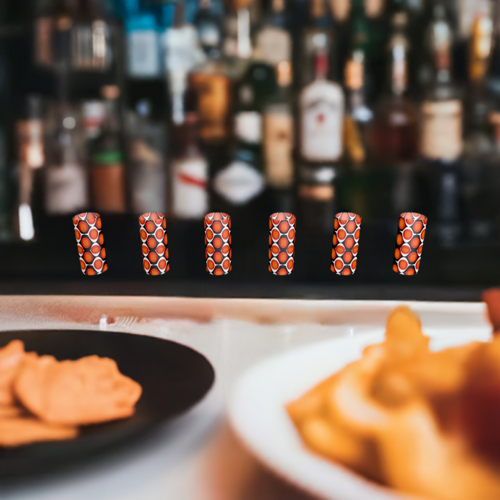 Round Shot Glass Set With A Bold Retro Design