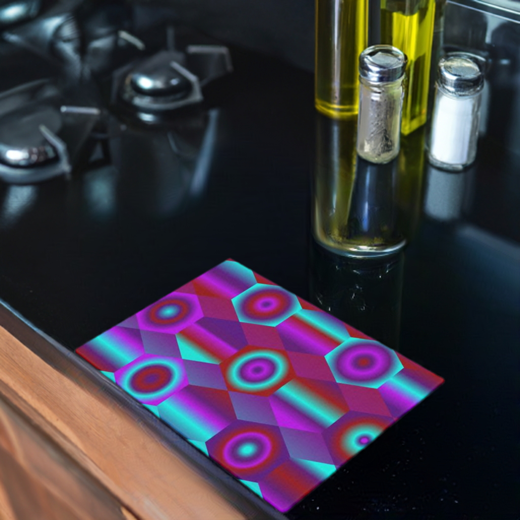 Vibrant Glass Chopping Board/ Placemat
