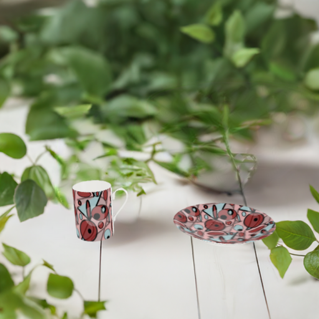 Bone China Cup and Saucer with the beloved circle