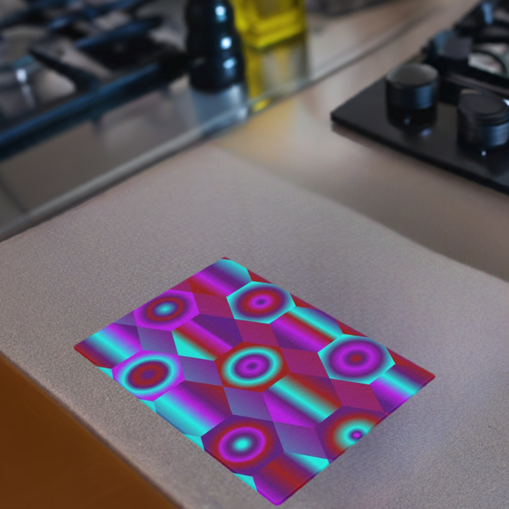 Vibrant Glass Chopping Board/ Placemat