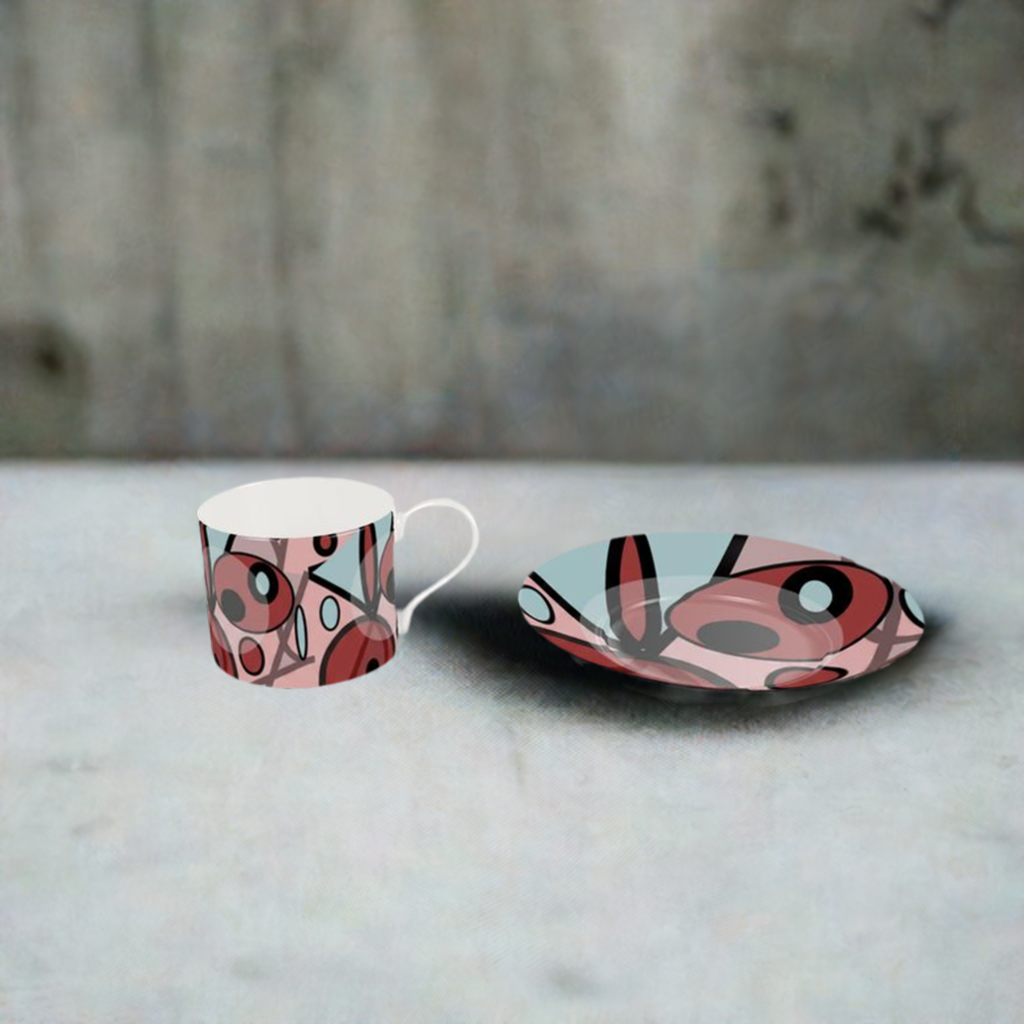 Bone China Cup and Saucer with the beloved circle
