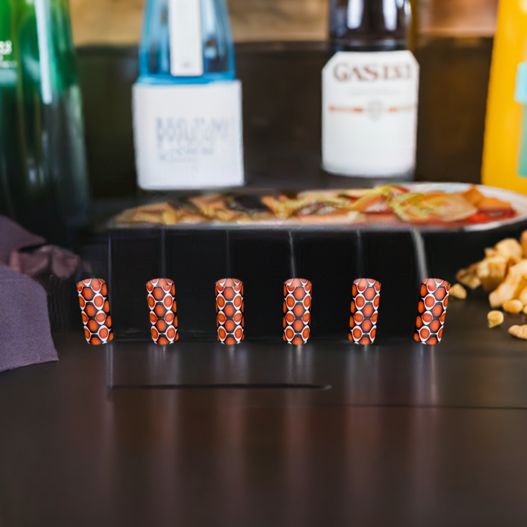 Round Shot Glass Set With A Bold Retro Design